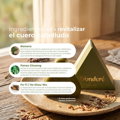 Frena la caída y recupera tu cabello en solo 60 segundos al día.