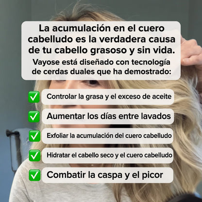 Vayose - Cepillo antigrasa para el cabello sin champú